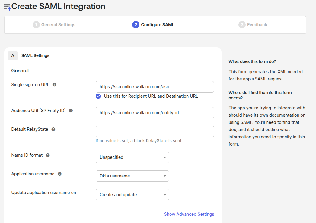 Configure SAML
