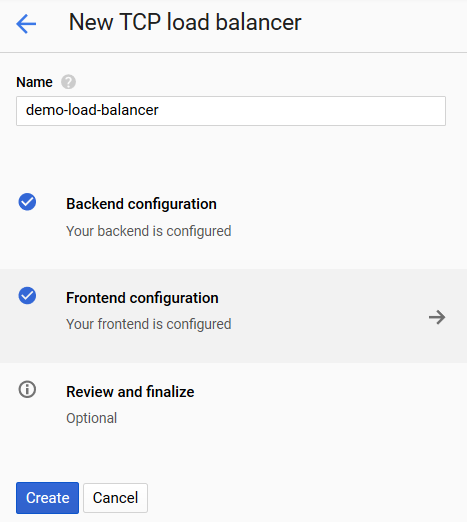 Creating a TCP load balancer