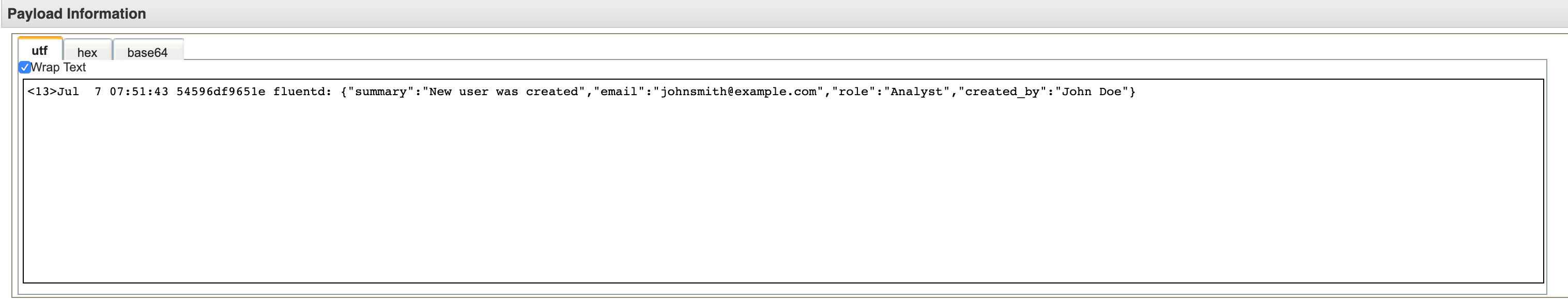 New user card in QRadar from Fluentd
