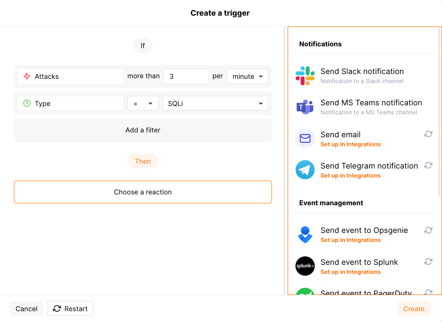 Choosing an integration