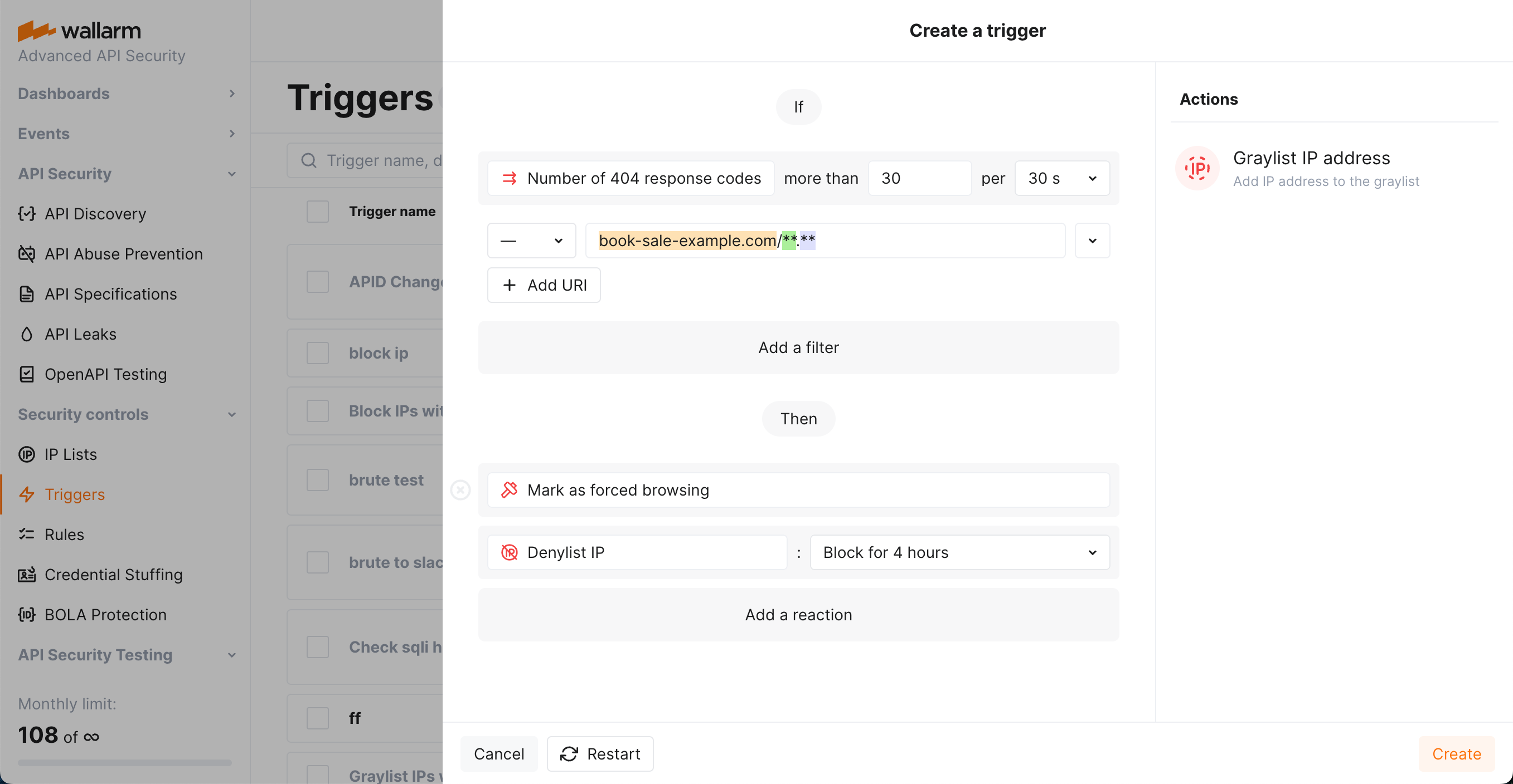 Forced browsing trigger example