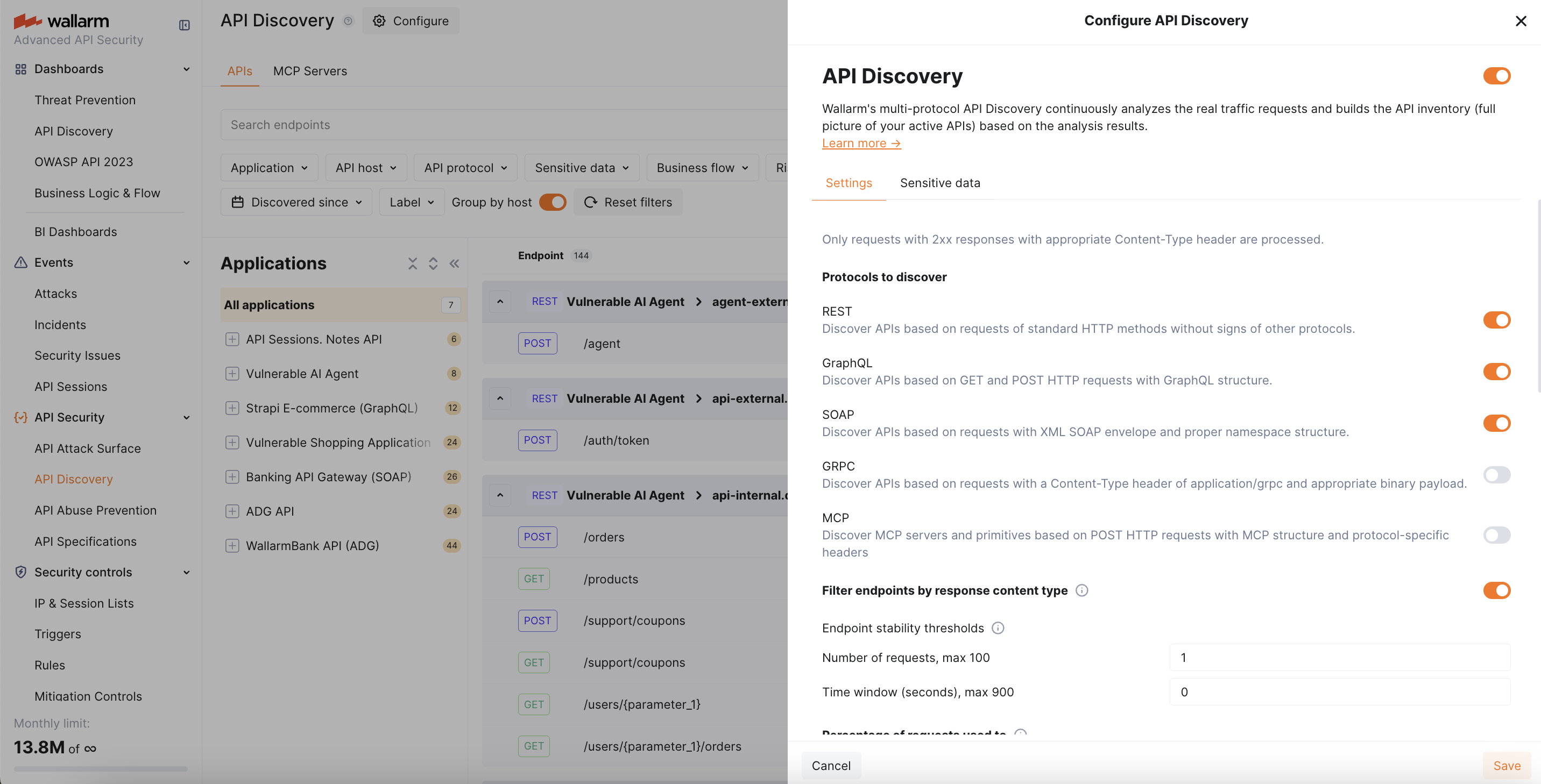 API Discovery - general settings