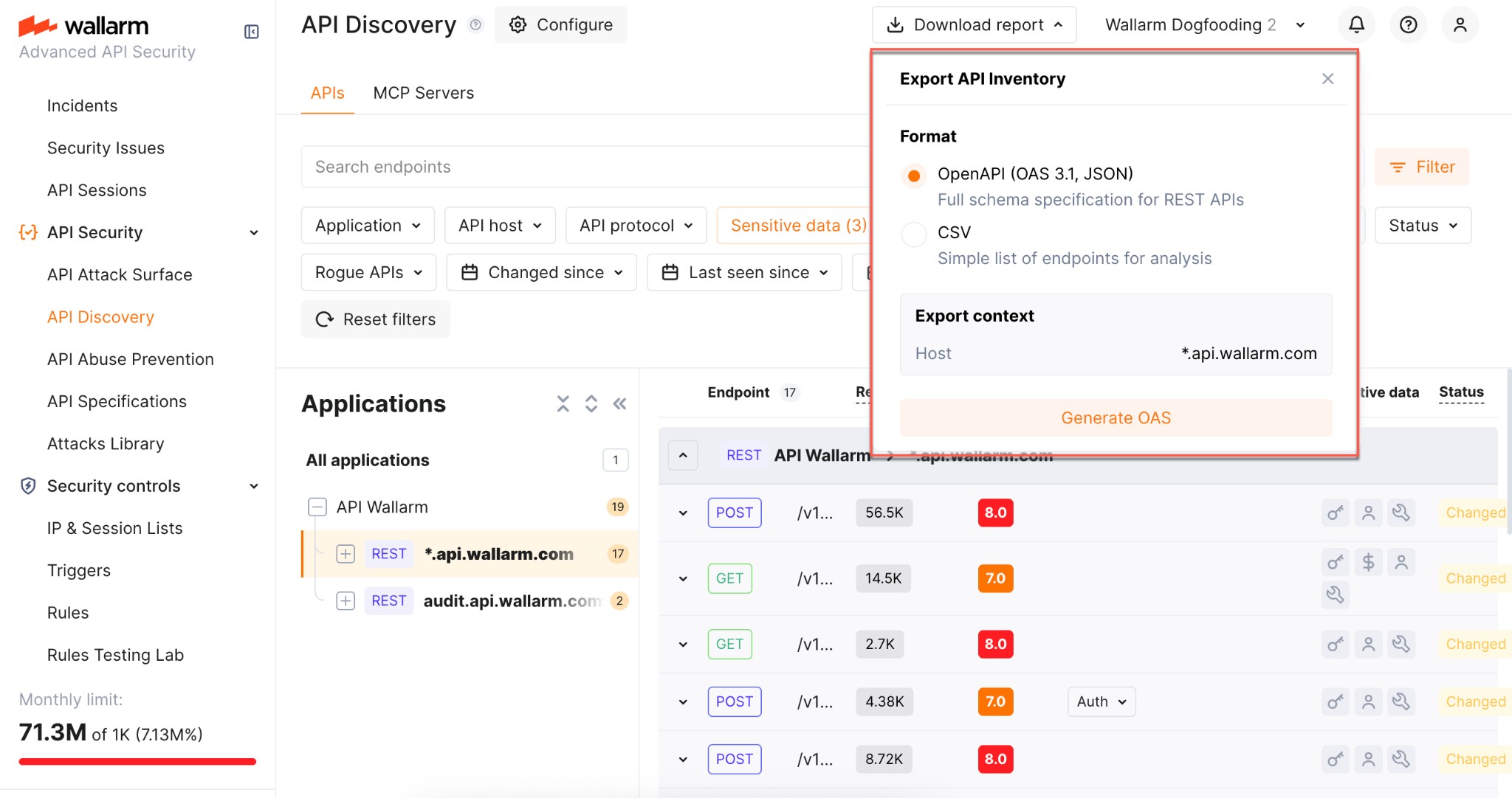 Export API Inventory - OpenAPI option
