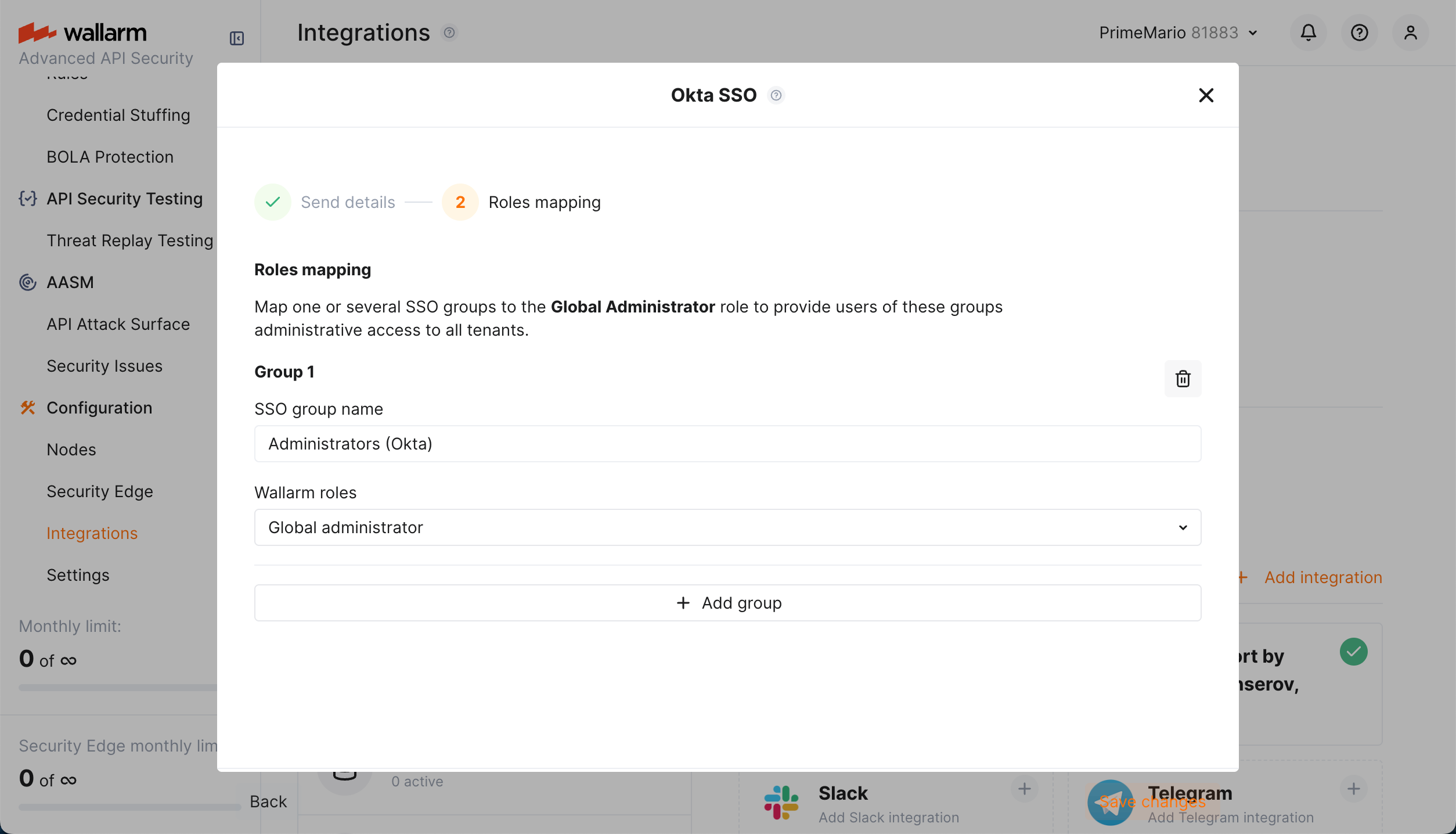 SSO, different permissions in different tenants, global administrator exception