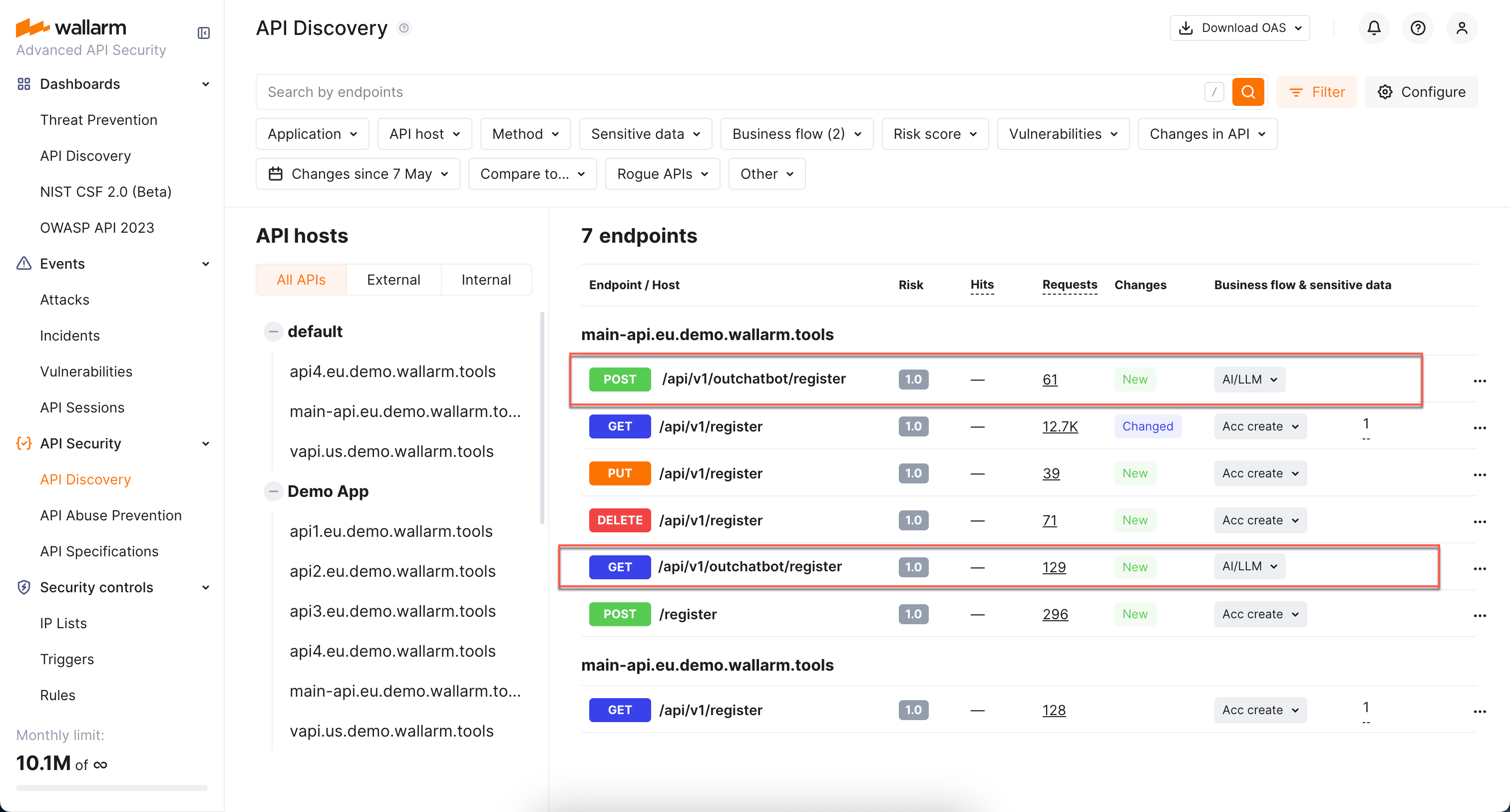 Agentic AI endpoints in API Discovery