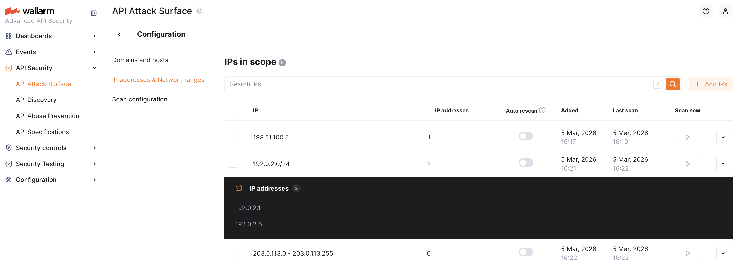 AASM - configuring scope (IP)