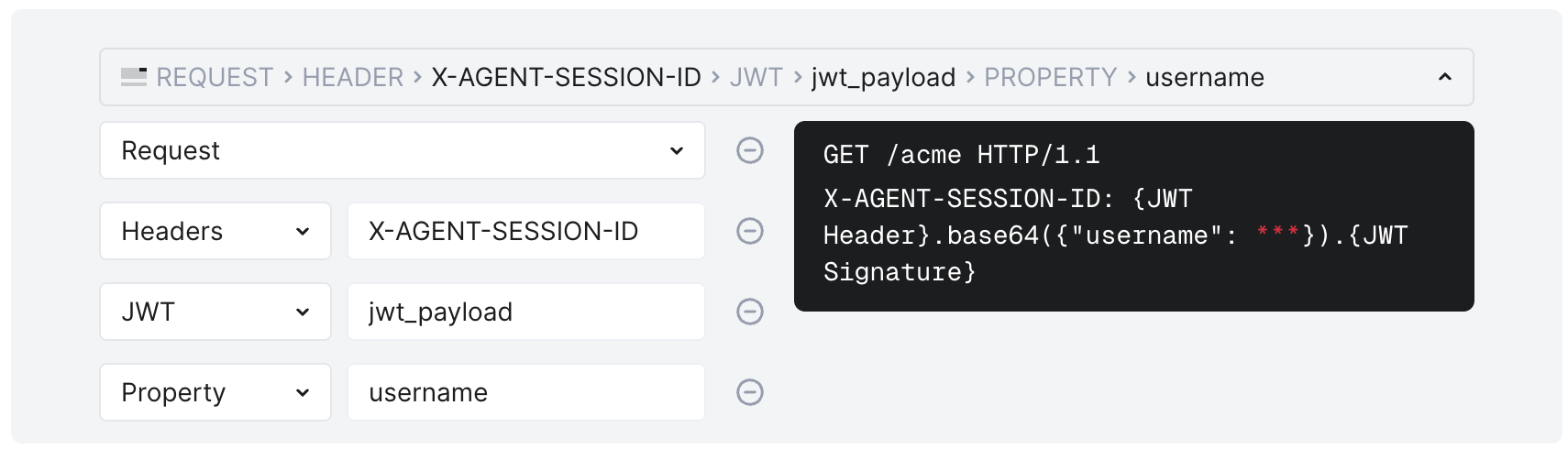 !API Sessions - context parameters - example - header