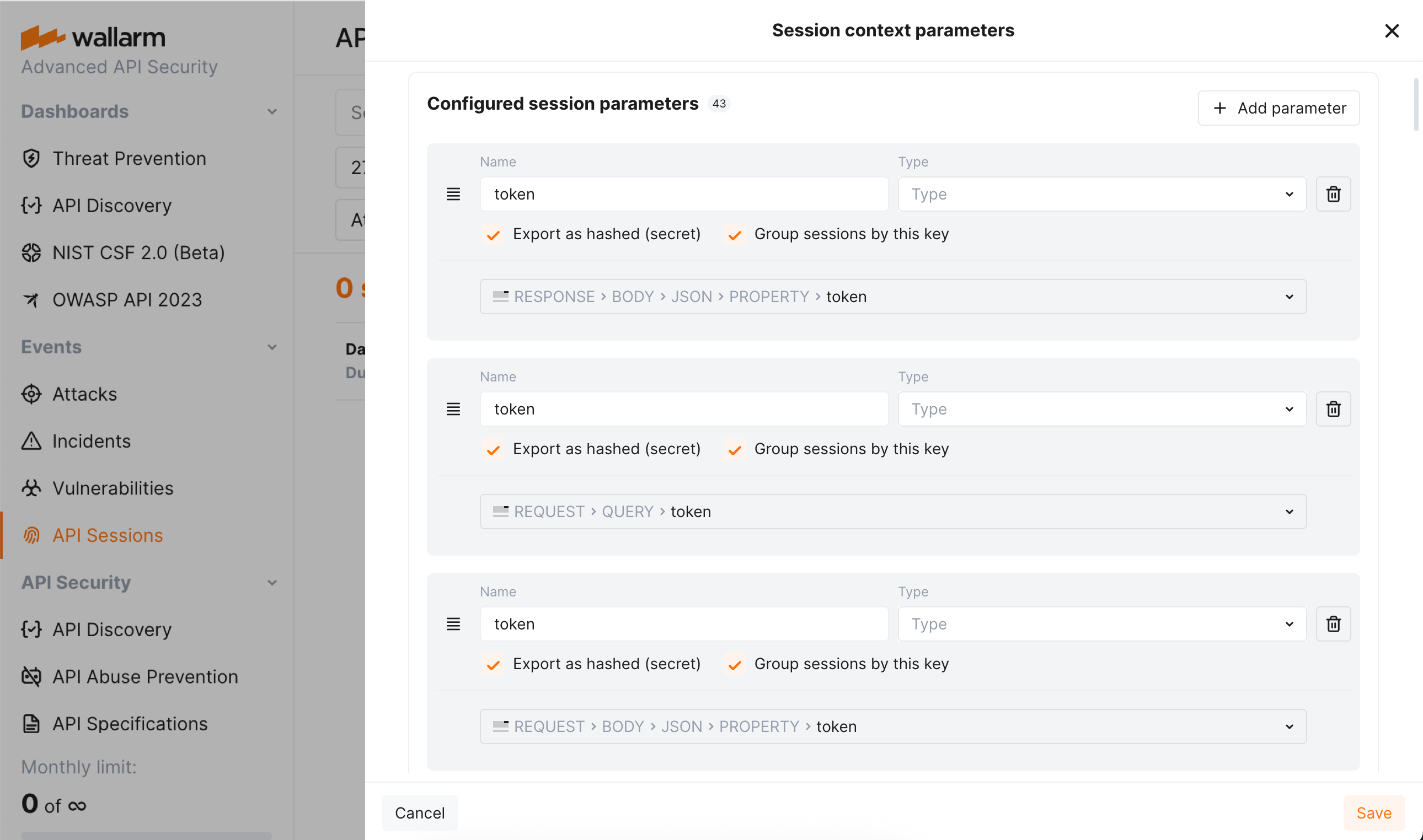 !API Sessions - example of grouping keys in work
