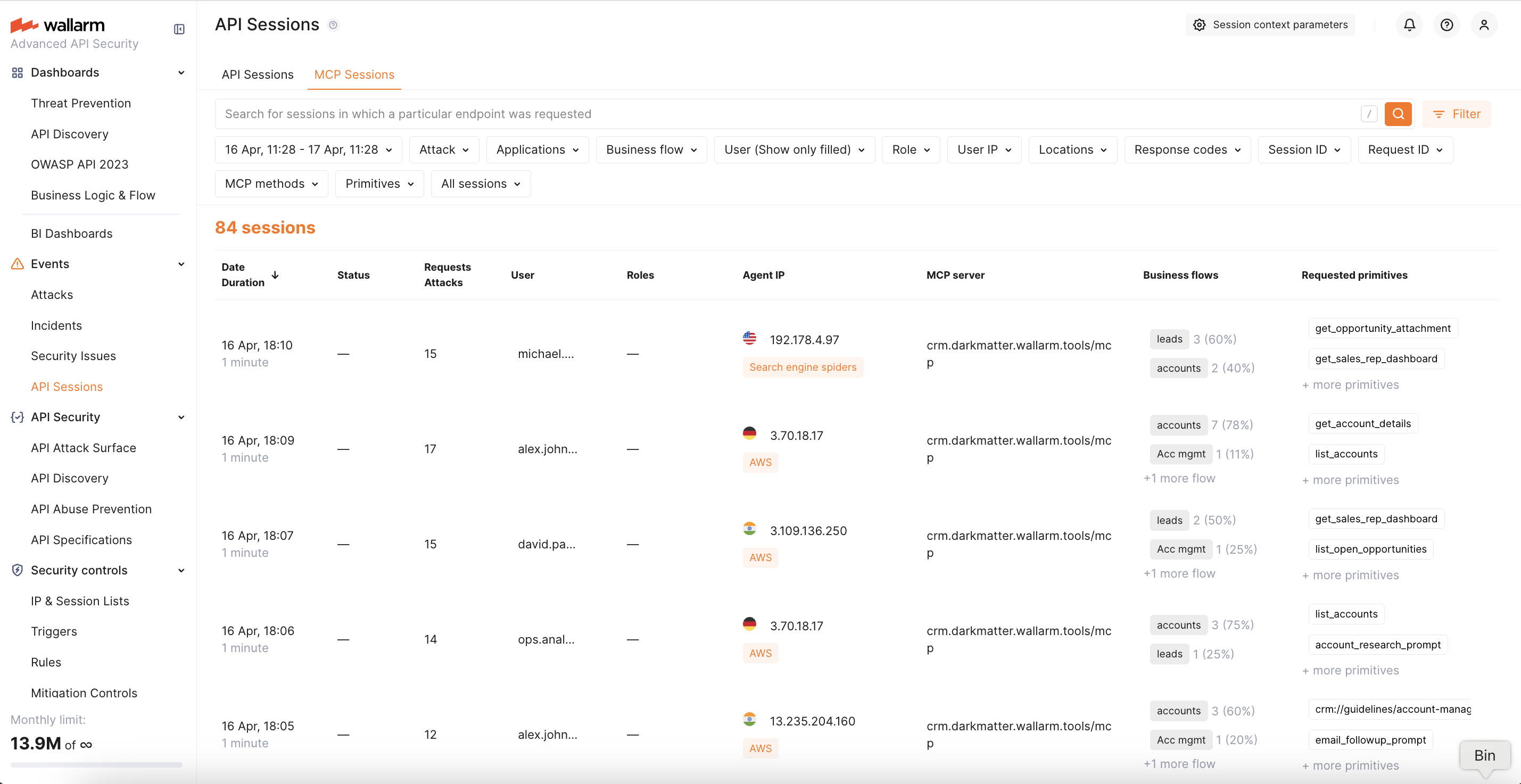 Discovered MCP Sessions