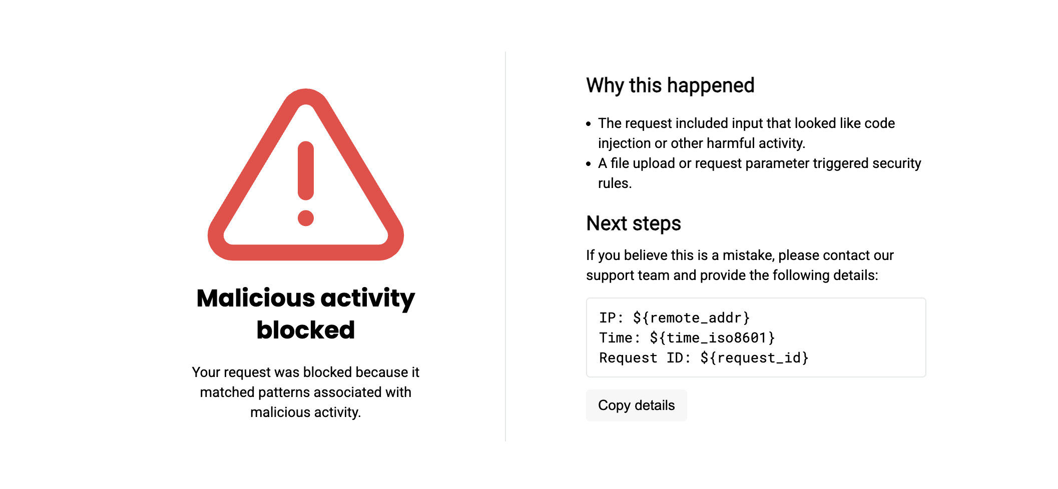 Wallarm blocking page