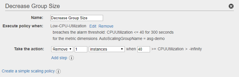 Group size decrease policy