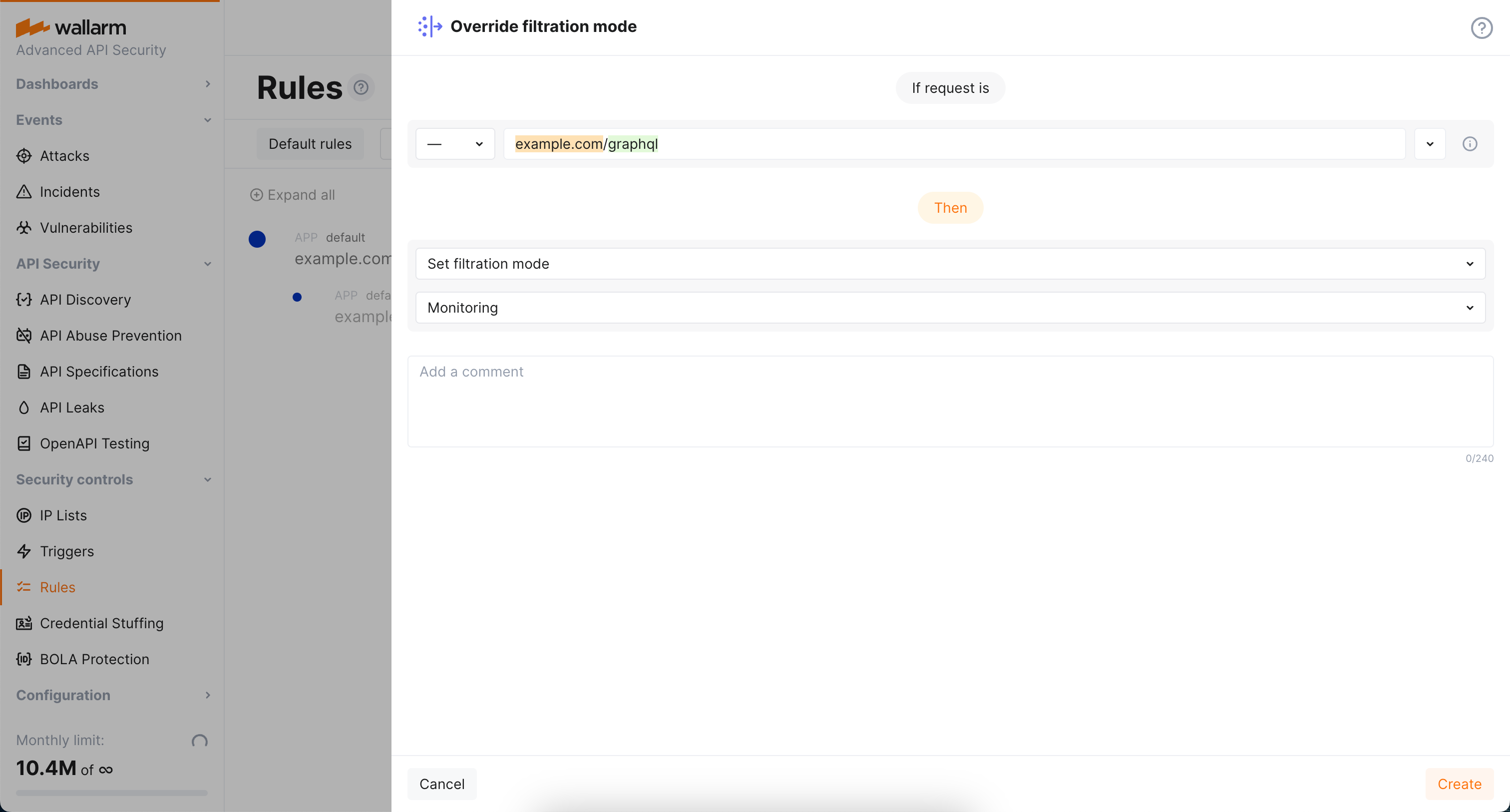 GraphQL policy blocking action