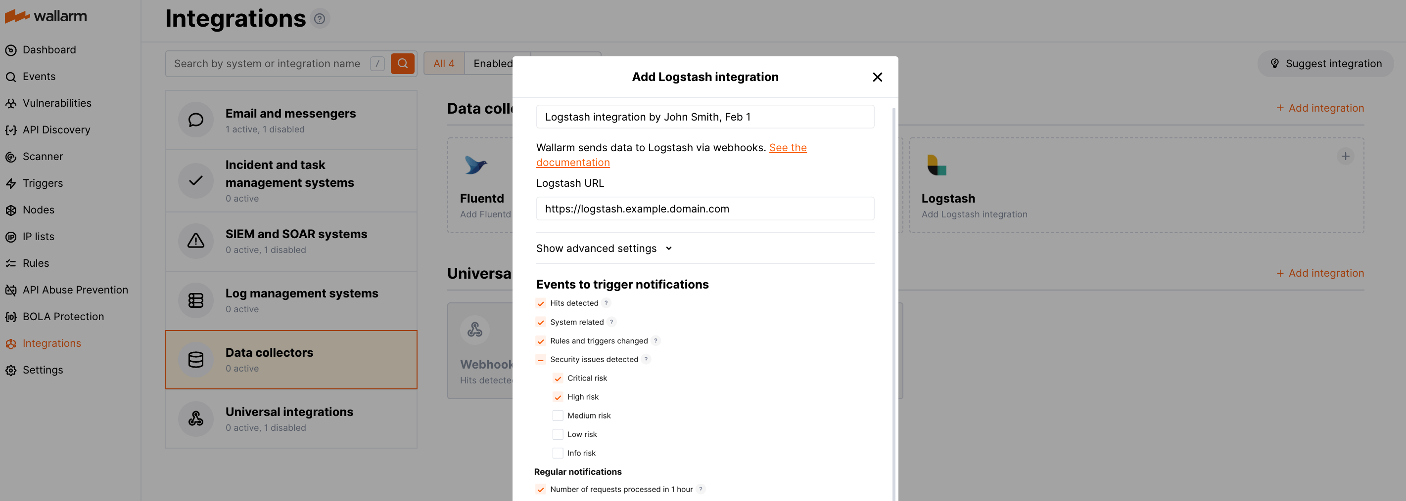 Webhook integration with Logstash