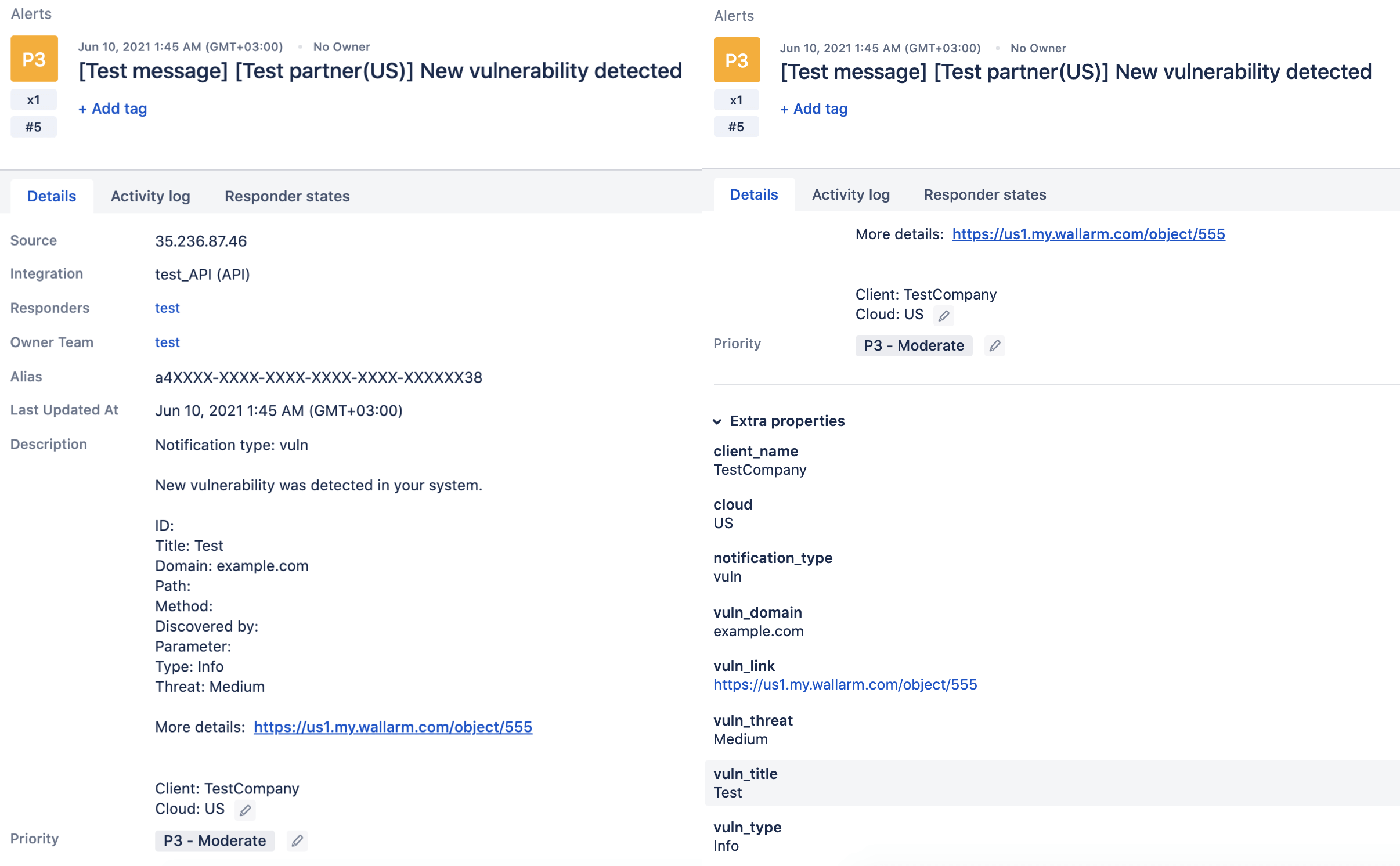 Test Opsgenie message