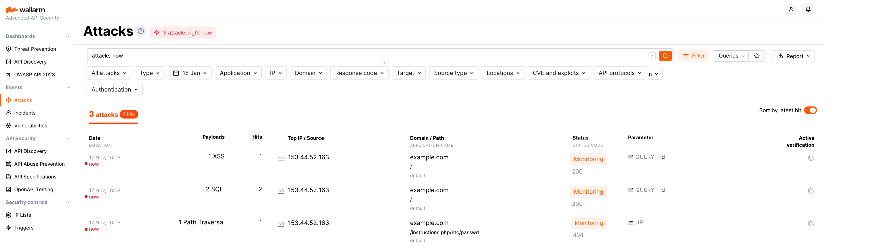 Three malicious payloads in UI